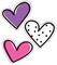 Carson Dellosa Kind Vibes 36-Piece Heart Cutouts, Purple, Pink, and Black and White Bulletin Board Decorations for Valentines Day, Name Tags, and Classroom Decor